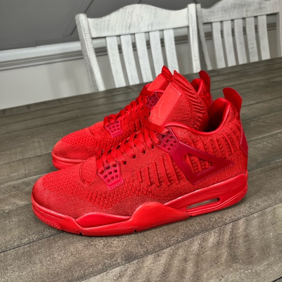 red flyknit jordan 4